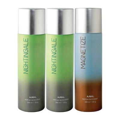 Ajmal 2 Nightingale & Magnetize Deodorant Combo Pack Of 3 High Quality Deodorants For Men & Women 600 ml - Perfumes (Edt/Edp)