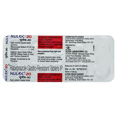 Nuloc 20mg Tablet 10'S - Ulcer/Reflux/Flatulence-Aaa