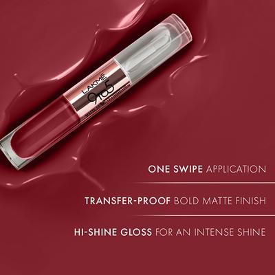 Lakme 9 to 5 Matte to Glass Liquid Lip - Rose 7.6 ml - Liquid Lipsticks