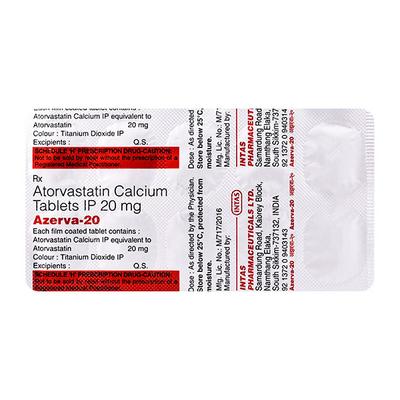 Azerva 20mg Tablet 10'S - High Cholesterol-Dys