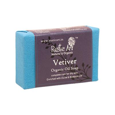 Rustic Art Organic Handmade Vetiver Soap 100 gm - Soaps