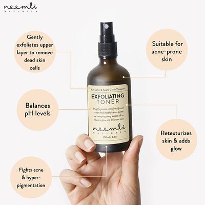 Neemli Naturals Glycolic & Apple Cider vinegar Exfoliating Toner 100 ml - Face Gels