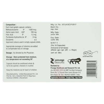 NEUROVEIN PLUS Capsule 10's - Neuropathic Pain-Dru