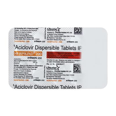 Herpikind 200mg Tablet 10'S - Viral infections-Ant