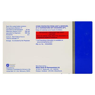 DOMSTAL NP 500 Tablet 10's - Pain relief-Ano