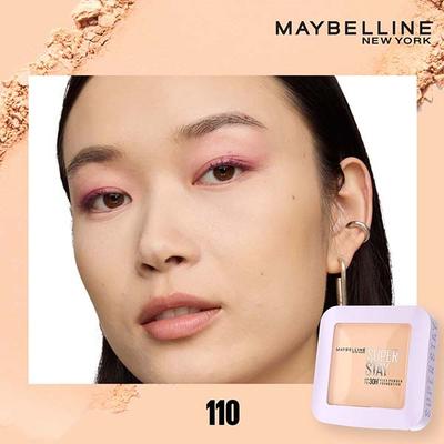 Maybelline New York Super Stay Flex Powder Foundation, 110, 30H Full Cover, Oil-Control 9 gm - Foundation