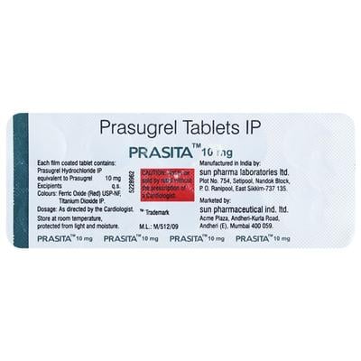 Prasita 10mg Tablet 10'S - Blood Clot-Ant