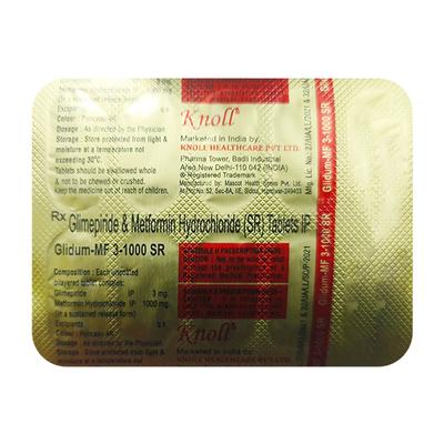 GLIDUM MF 3 1000 SR Tablet 10's - Diabetes-Ant