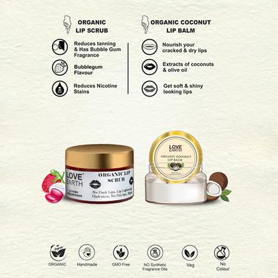 Love Earth Lip Saviour Kit for Skin Hydration & Moisturization, Chapped Lips with Bees Wax And Cocoa Butter 1's - Lip Balms