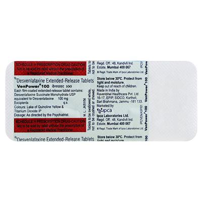 Venpower 100mg Tablet 10'S - Depression-Ant
