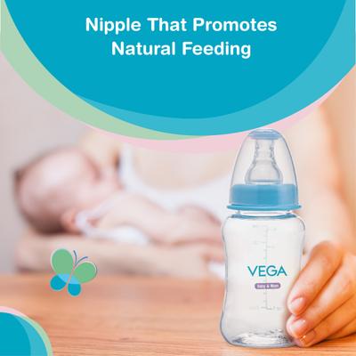Vega Baby & Mom Tritan Feeding Bottle Regular Neck - Blue 150ml - Feeding & Nursing