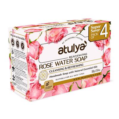 Atulya Rose Water Soap (Value Pack) 500 gm - Scrubs & Exfoliants