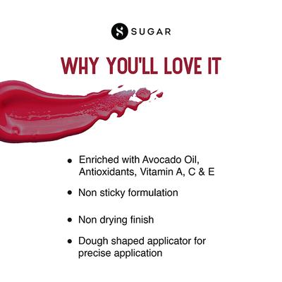 SUGAR Cosmetics Mettle Liquid Lipstick - 10 Mimosa (Deep pinkish red with blue undertone) 7 ML - Liquid Lipsticks