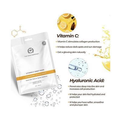 The Man Company Vitamin C Sheet Mask - Aloe Vera Lemon 25 ml - Sheet Masks