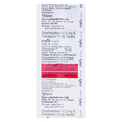 CTD C 12.5/10mg Tablet 10'S - Hypertension-Cal