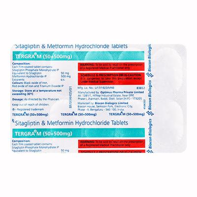 TERGRA M 50+500 Tablet 10's - Diabetes-Ant