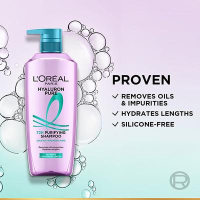 L'Oreal Paris Hyaluron Pure 72H Purifying Shampoo For Fresh Scalp & Hydrated Hair 650 ml - Shampoos