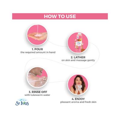St. Ives Exfoliating Body Wash - Pink Lemon extracts 650 ml - Shower Gels & Body Wash