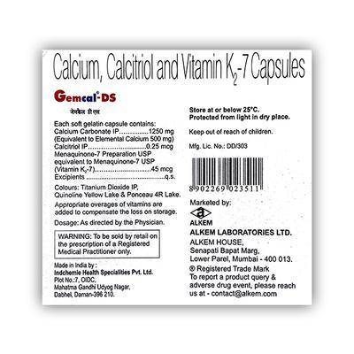 Gemcal DS Capsule 15'S - Bone Metabolism-Age