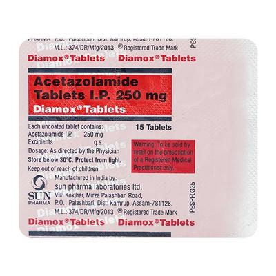 Diamox 250mg Tablet 15'S - Glaucoma-Ant