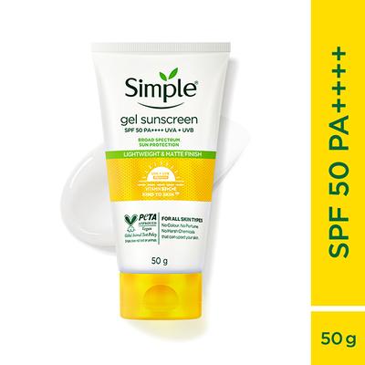 Simple Kind To Skin Gel Sunscreen SPF 50 PA++++ 50 gm - Face Sunscreen