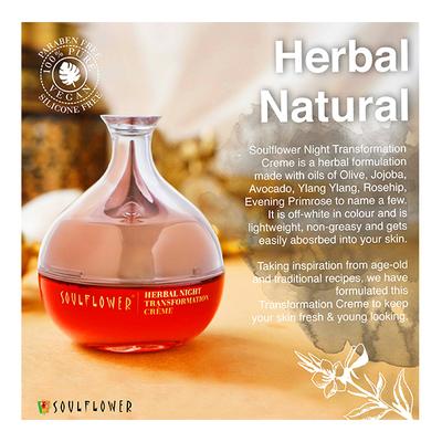Soulflower Herbal Night Transformation Creme with Evening Primrose 60 gm - Night Cream