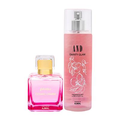 Global Desi Cosmic Charm EDP HD & AND Dainty Glam Body Mist 300 ml - Body Mist/Spray