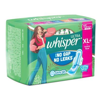 Whisper New Ultra with Soft Wings Sanitary Pads (Xl+) 15's - Sanitary Napkins