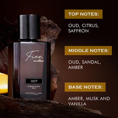 Mcaffeine Fien 007 Perfume For Men- Oriental Oud EDP, 12 Hrs Long Lasting, Scent For All Occasion 100 ml - Men Perfumes (Edt/Edp)