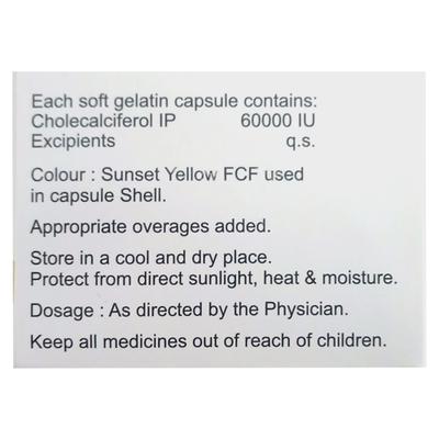 GEN D3 60k Soft Gelatin Capsule 8's - Supplements-Vit