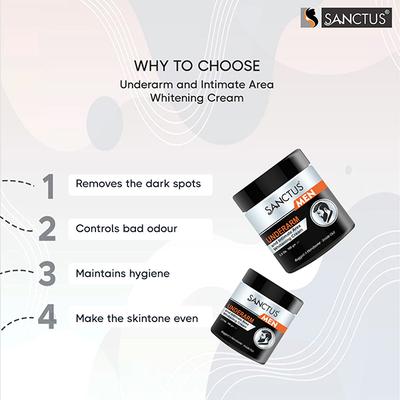 Sanctus Underarm & Intimate Area Whitening Cream for Men 100 gm - Intimate Care