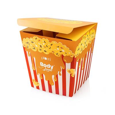 Plum BodyLovin' Caramel Popcorn & Chill Gift Kit Body Wash Hand Cream Scented Candle Gift Set 350 gm - Shower Gels & Body Wash