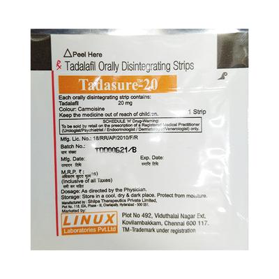 Tadasure 20mg Strip 1'S - Impotence/Erectile Dysfunction (Ed)