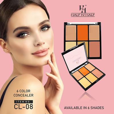 Half N Half Cover 6 Colour Concealer, 04 Caramel 9.6gm - Concealer