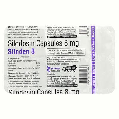 SILODEN 8 Capsule 10's - Bladder And Prostate Disorders-Dru