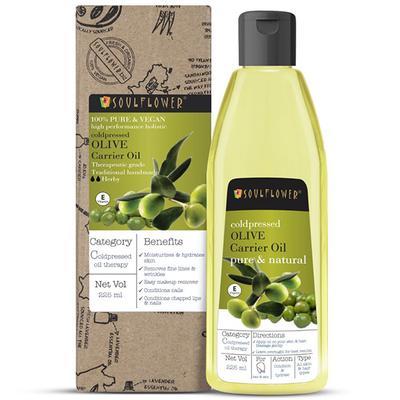 Soulflower Coldpressed Olive Oil For Hair & Skin 225 ml - Hair Oils
