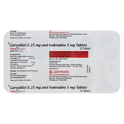 IRBAN B 5/6.25 Tablet 10's - Angina