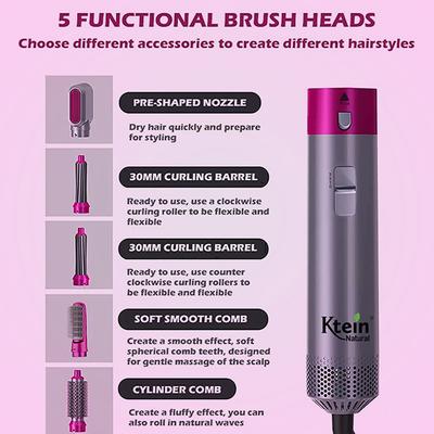 Ktein 5 In 1 Hot Air Styler A Versatile Hair Dryer Comb and Styling Tool for Curly Hair, Straightening, Curling, Drying, Combing, Scalp Massage 1500 gm - Hair Dryers