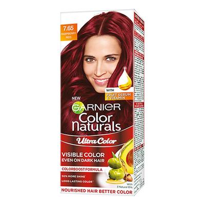 Garnier Color Naturals Ultra Color 7.65 Raspberry Red with 3 Oils + Fruit Serum 55ml+ 50gm 1's - Crème