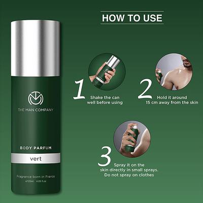 The Man Company Non-Gas Body Perfume For Men - Vert 120 ml - Men Perfumes (Edt/Edp)