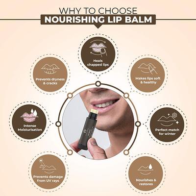 The Man Company Moisturising Lip Balm - Vitamin E, Almond Oil Nourishes Dry Lips 4gm - Lip Balms