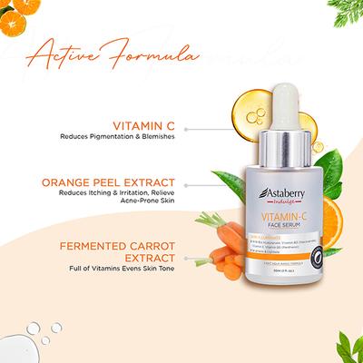 Astaberry Indulge Vitamin C Face Serum for Skin Illuminate - Brightens & Lightens 30 ml - Face Serum