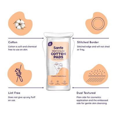 Sanfe Prep 'N' Glow Multipurpose Cotton Pads 80's - Cotton Balls
