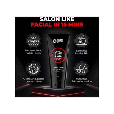 Beardo Activated Charcoal Peel Off Mask 50 gm - Masks & Peels