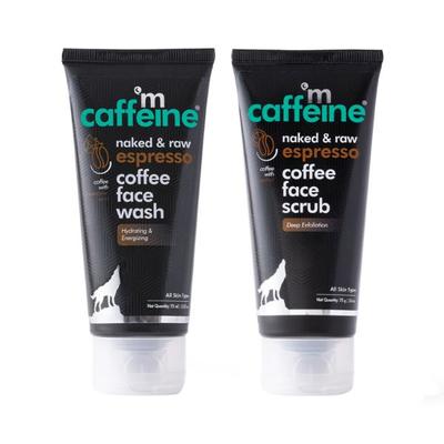 mCaffeine Exfoliating Face Wash & Face Scrub Combo with Hyaluronic Acid, Pro-Vitamin B5 150 ml - Scrubs & Exfoliants