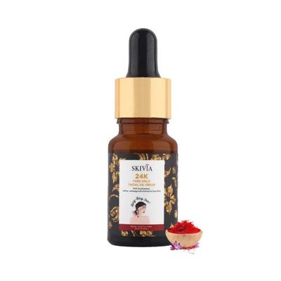 Skivia 24K Pure Gold Facial Oil Mini Serum with Sandalwood & Saffron 10 ml - Face Serum