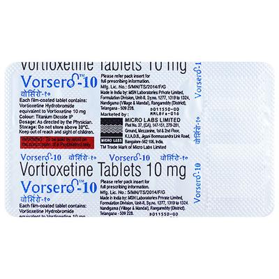 VORSERO 10 Tablet 10's - Depression-Ant