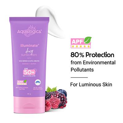 Aqualogica Illuminate+ Dewy Sunscreen SPF 50+ PA++++ 80 gm - Face Sunscreen