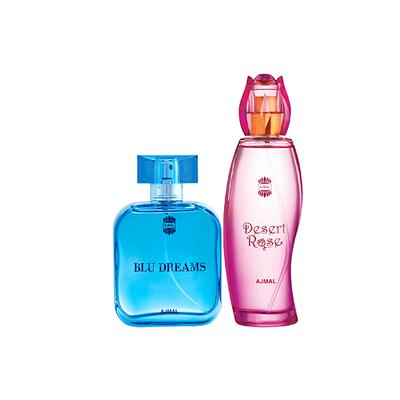 Ajmal Blu Dreams EDP Citurs Fruity Perfume And Desert Rose EDP Floral Oriental Perfume 200 ml - Perfumes (Edt/Edp)