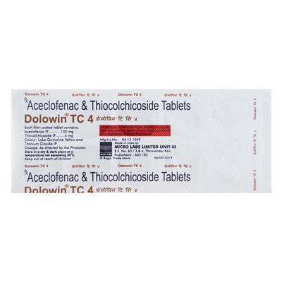 Dolowin TC 4/100mg Tablet 10'S - Pain relief-Nsa